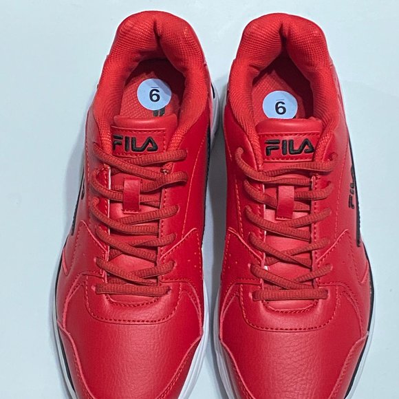 Fila ❤️ Kid's Red Round Toe Lace Up Sneaker Shoes Size 9 (PRE-LOVED) - Picture 1 of 6